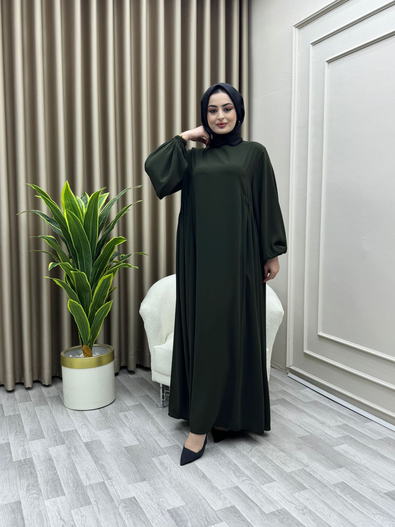 Çağla Elbise Haki Yeşili